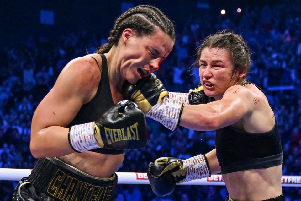 Katie Taylor (right) and Chantelle Cameron were due to complete the Trilogy fight in May