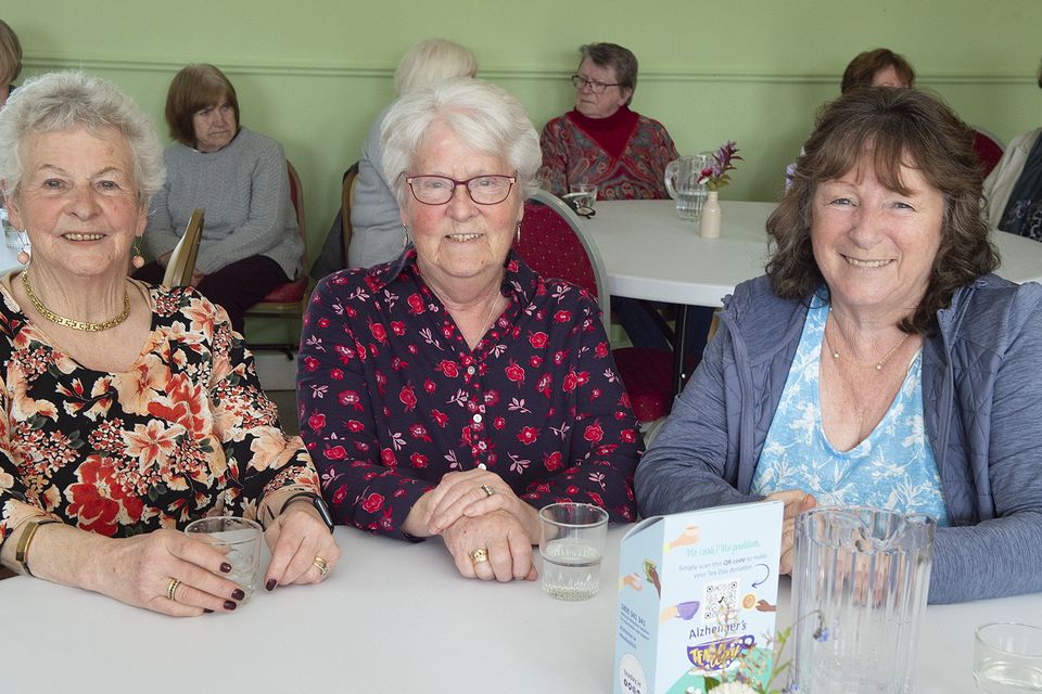 Aida Lacey, Claire Douglas and Bernie Lynch were at the fundraiser for Wicklow Dementia Support and The Alzheimers Society of Ireland in Carnew Community Care, Carnew on Thursday. Pic: Jim Campbell