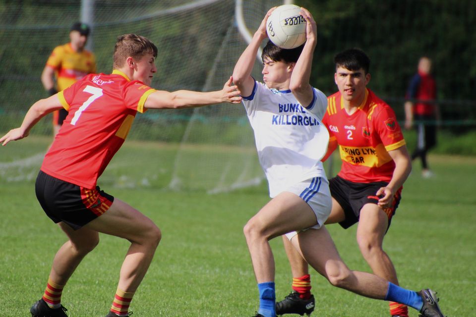 Stephen Gannon, who scored four points, on the ball for Laune Rangers B in their County SFL Division 5B win over Valentia