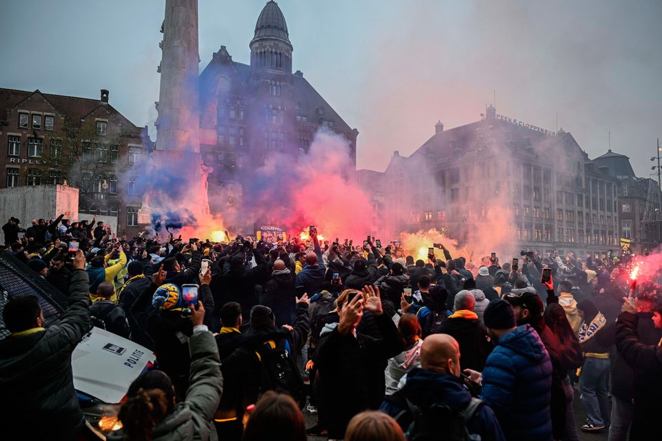 Maccabi Tel Aviv Fans Hold Pro-Israel Protest as Dutch Government Faces Crisis Over Immigration Comments