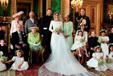 thumbnail: Harry and Meghan (centre) are pictured surrounded by beaming page boys and bridesmaids and (back row, left to right) Camilla, the Duchess of Cornwall; Prince Charles; Meghan’s mother, Doria Ragland; Prince William; (middle row, left-right) Prince Philip; Queen Elizabeth II; Catherine, Duchess of Cambridge; Princess Charlotte and Prince George. Photo: Alexi Lubomirski/PA Wire