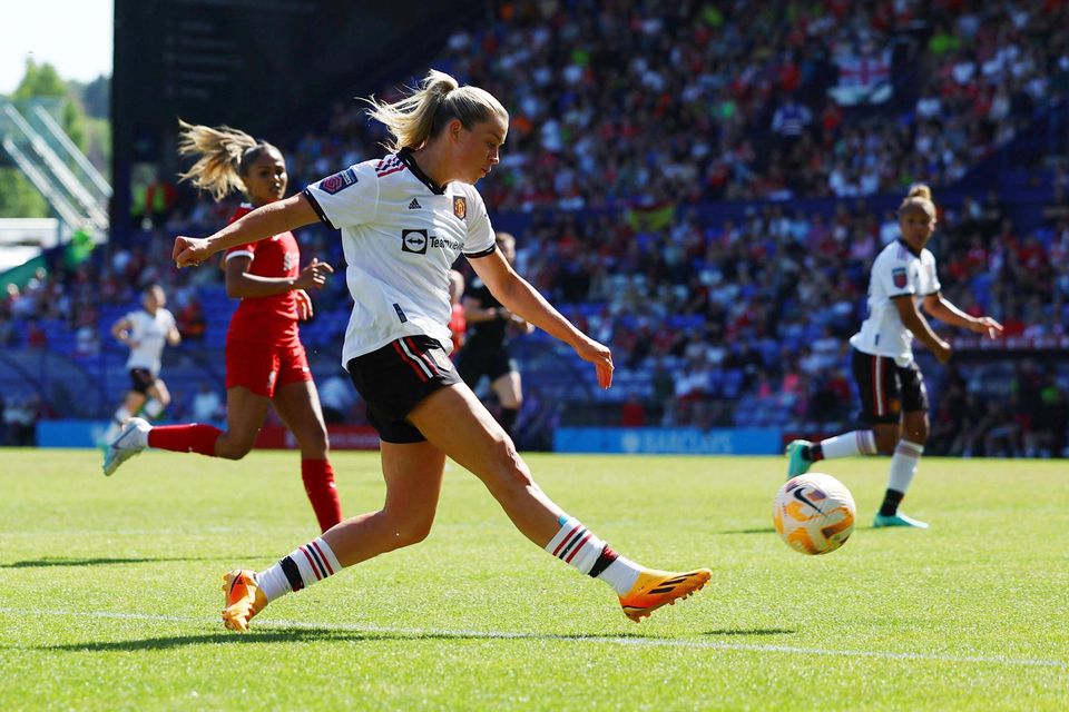 La jugadora del Manchester United, Alicia Russo.  Foto: REUTERS/Molly Darlington