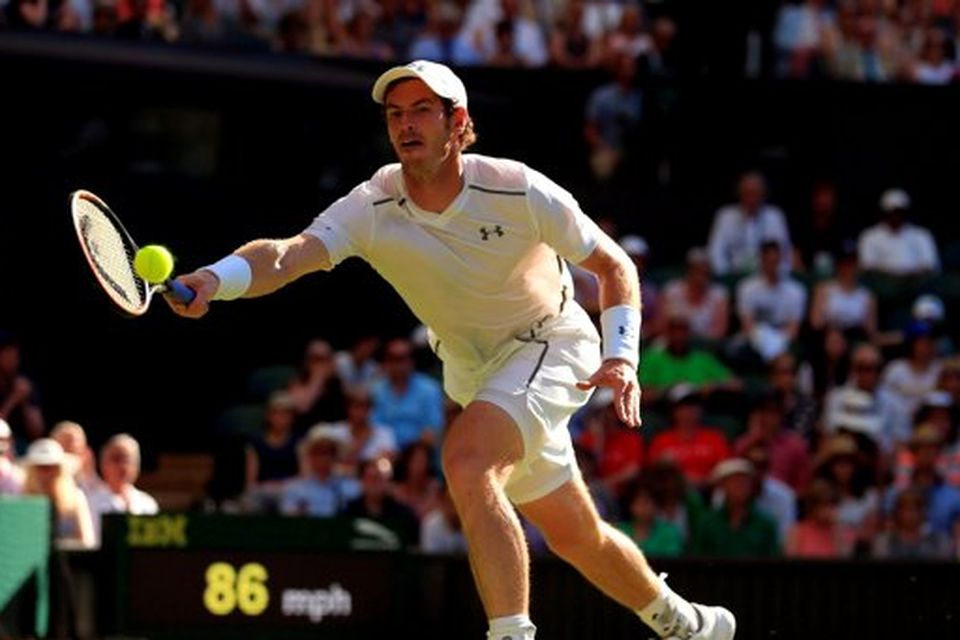 Andy Murray in action against Mikhail Kukushkin