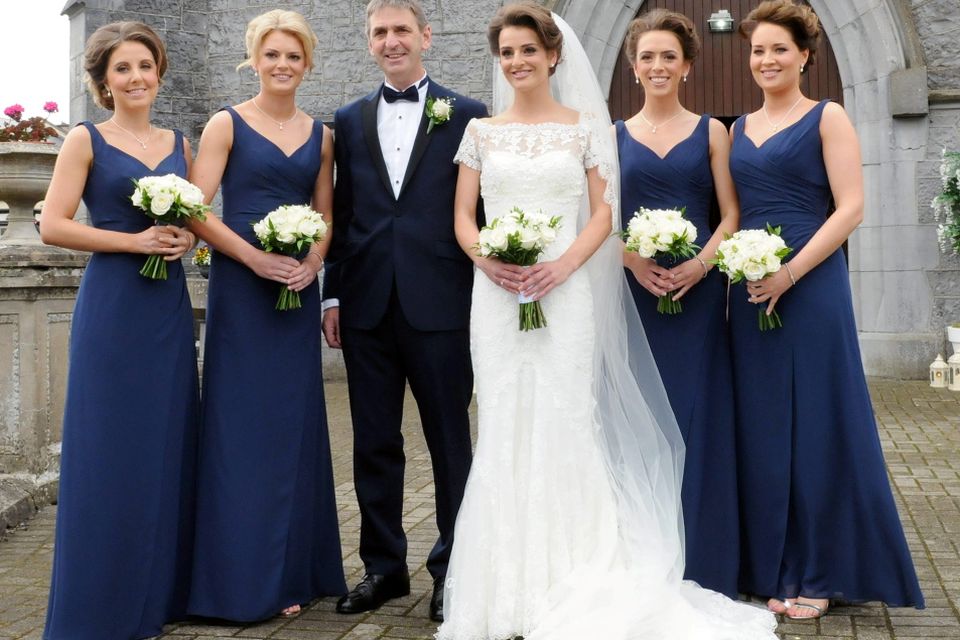 12/6/2015  Attending the Wedding of Irish Rugby player Sean Cronin and Claire Mulcahy at St. Josephs Catholic Church, Castleconnell, Co. Limerick were Bridesmaids Claire O' Sullivan, Niamh Mulcahy, Ger and Daughter Claire Mulcahy, Judith Mulcahy and Fiona Quirke.
Pic: Gareth Williams / Press 22