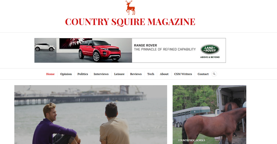 The website of Country Squire Magazine - with a prominent Land Rover ad