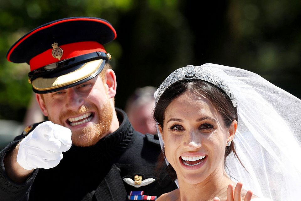 US think-tank has demanded the application for US visa made by Prince Harry, pictured with wife Meghan Markle on their 2018 wedding day. Photo: Damir Sagolj / Reuters