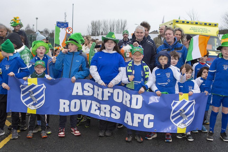 Ashford Rovers AFC at the St Patrick's Day Parade in Wicklow Town. Photos: Michael Kelly