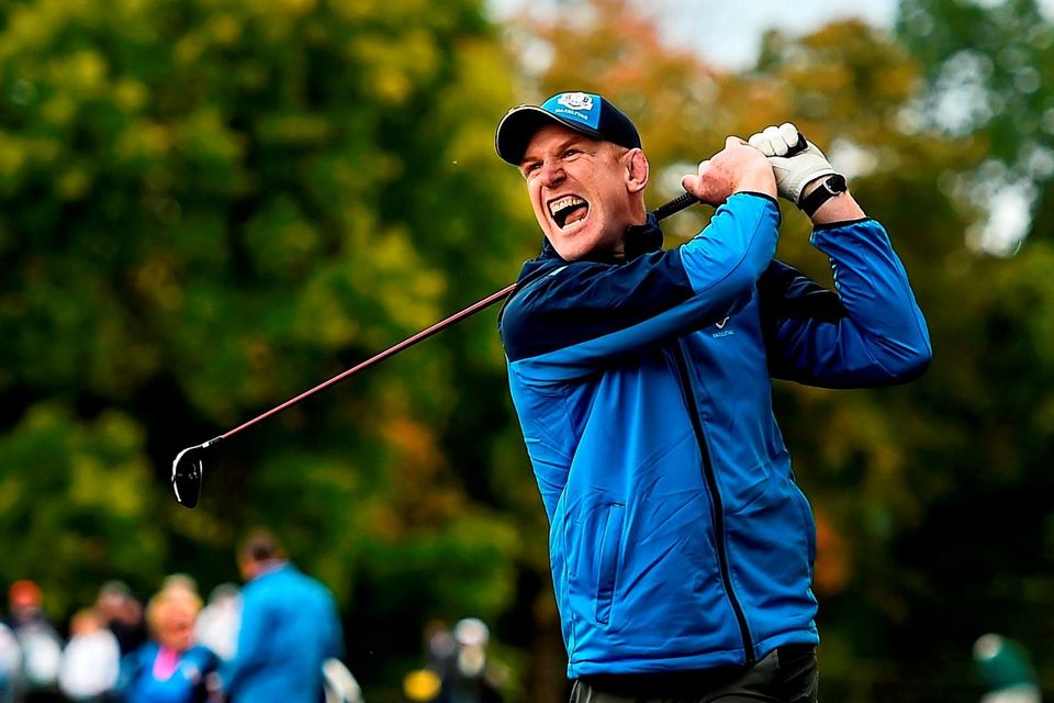 Former Ireland and Munster rugby player Paul OConnell of Europe during the Celebrity Matches at The 2016 Ryder Cup Matches at the Hazeltine