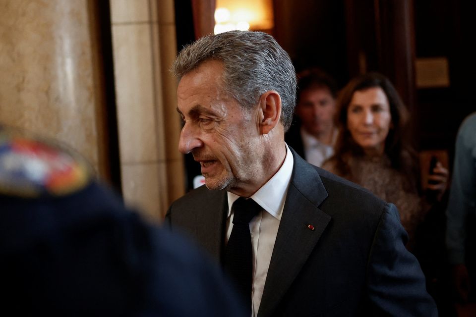 Former French president Nicolas Sarkozy leaves the Paris Court of Appeals on Wednesday, May 17. Photo: Benoit Tessier/Reuters