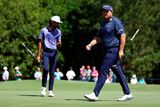 thumbnail: Shane Lowry and Akshay Bhatia of the United States walk during the first round of the 2024 Masters at Augusta National