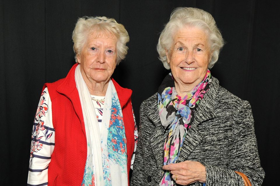 At 'The Year of the Hiker' presented by Coolgreany Drama Group in St Mogues Hall, Inch on Saturday evening were Mary O'Reilly and Greta O'Neill. Pic: Jim Campbell