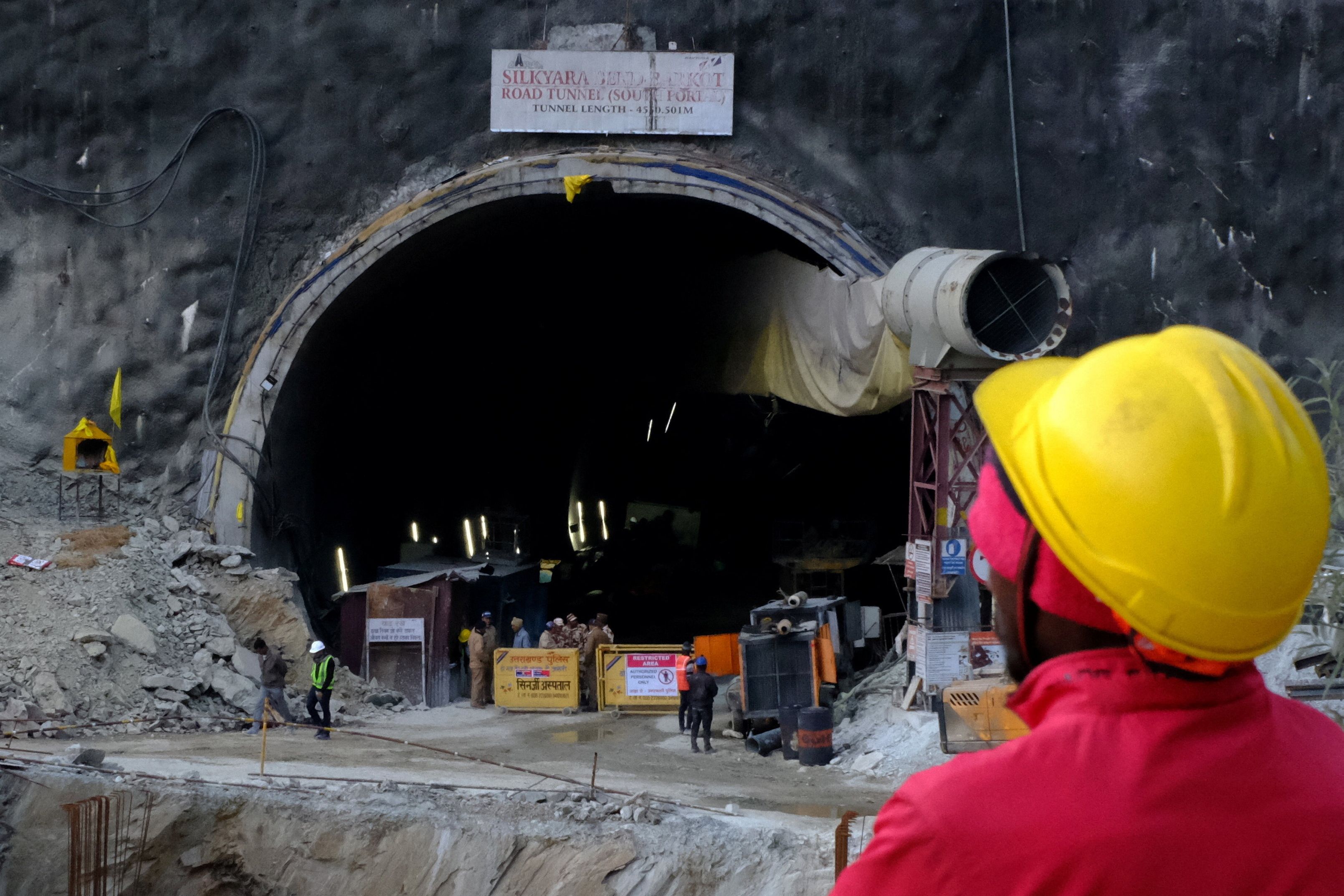 Hope for 41 men trapped in tunnel in Indian Himalayas as rescuers clear debris