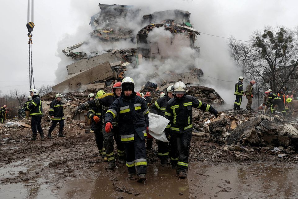 Ukraine and Russia blame each other as civilians die in bombing of Kursk school