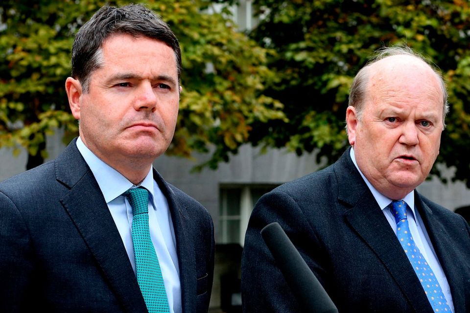 Ministers Paschal Donohoe and Michael Noonan. Photo: Tom Burke