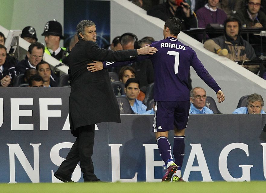Jose Mourinho, left, managed Cristiano Ronaldo at Real Madrid (Stephen Pond/EMPICS)