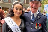 thumbnail: Paul with the Rose of Tralee Rachel Duffy during the New York festivities.