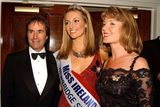 thumbnail: Rosanne Davison (M) with her father Chris De Burgh and mother Diane, after winning winning the Miss Ireland Competition 2003 August 1, 2003 in Citywest Hotel in Dublin, Ireland. (Photo by ShowBizIreland.com/Getty Images)