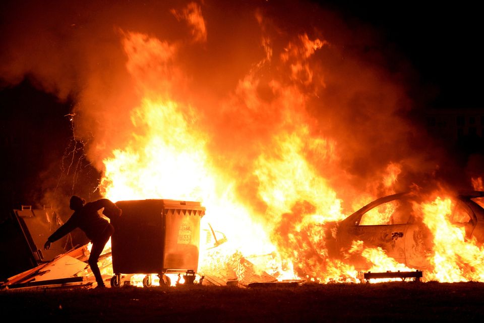 A bonfire on Halloween night