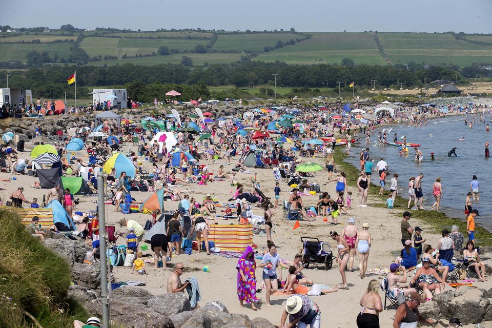 Sun worshippers enjoying the heatwave at Clonea Strand, Dungarvan, County Waterford PIC Tony Gavin