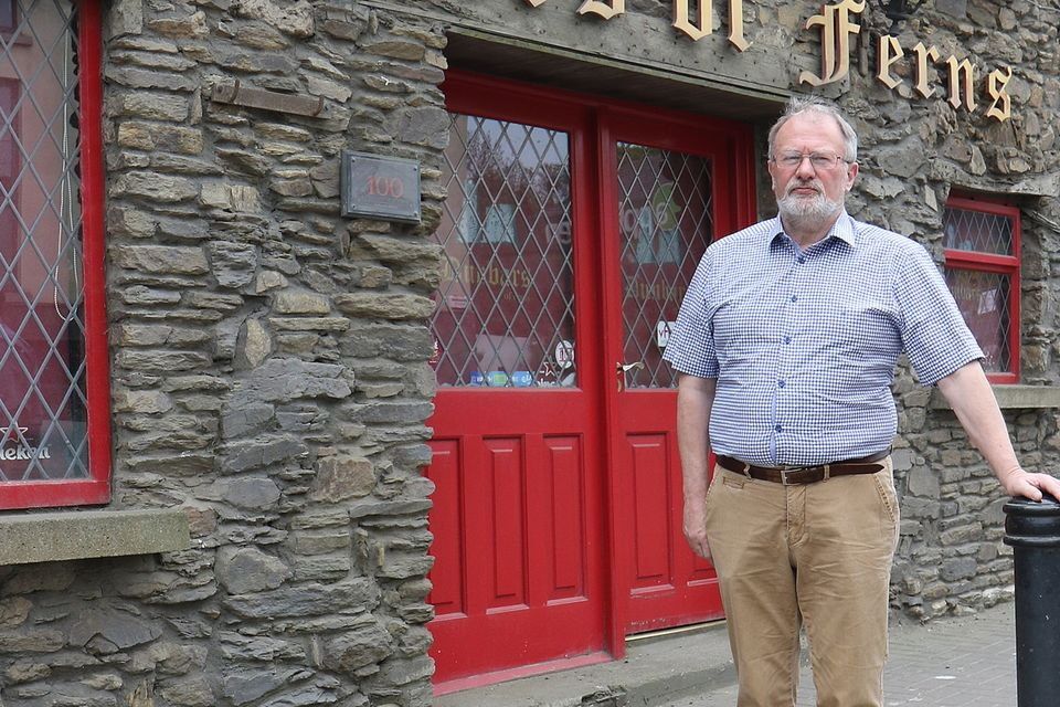 Tom Dunbar, Treasurer and National Committee member with the Vintner's Federation of Ireland pictured outside his pub in Ferns, Co Wexford.