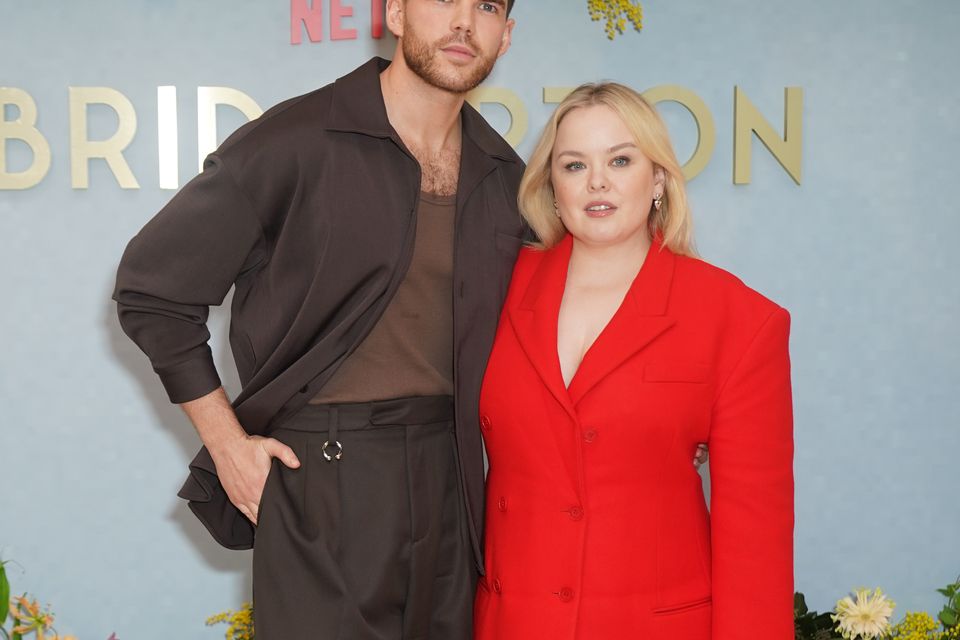 Luke Newton and Nicola Coughlan (Yui Mok/PA)