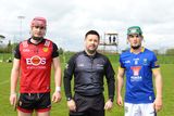 thumbnail: Down U20 captain Michael Dorrian, match referee Kevin Parke and Wicklow captain Riain Waters. 