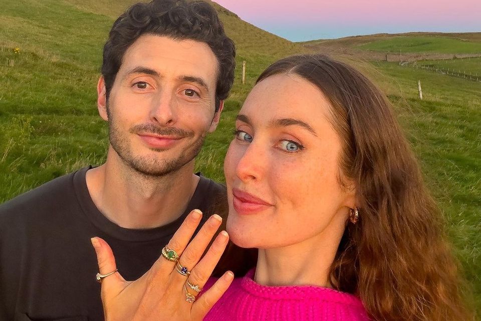Roz Purcell and Zach Desmond shared news of their engagement from the Cliffs of Moher. Picture: Instagram