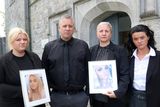 thumbnail: (L to R) Aoife's sister Kate, parents James and Carol and Aoife's other sister Meagan outside the coroners court today  (Pic: Brendan Gleeson)