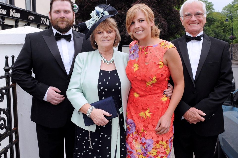 12/6/2015  Attending the Wedding of Irish Rugby player Sean Cronin and Claire Mulcahy at St. Josephs Catholic Church, Castleconnell, Co. Limerick were (Seans Aunt, Uncle and Cousins) Christopher, Evelyn, Marianne and Chris Cuthill.
Pic: Gareth Williams / Press 22