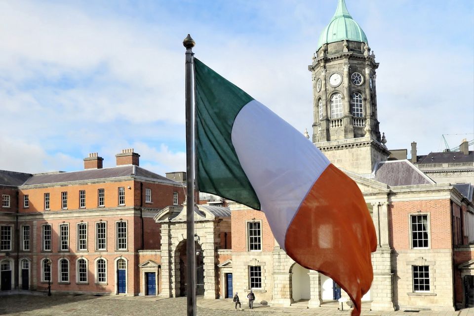 The tricolour flying at Dublin Castle