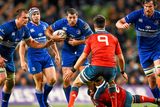 thumbnail: Leinster's Rob Kearney is tackled by BJ Botha as he runs at Munster scrum-half Conor Murphy during the Guinness Pro12 clash at the Aviva. Photo: Stephen McCarthy / SPORTSFILE