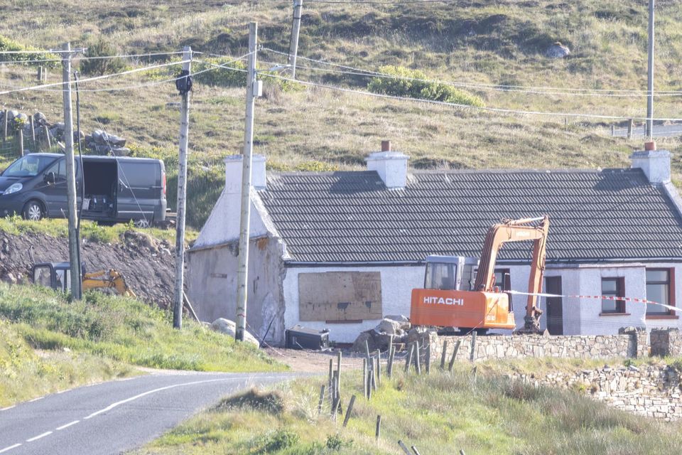 The scene of the explosion at Bloody Foreland, Gweedore. Photo: NW Newspix