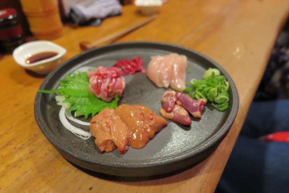 Raw chicken in Osaka
