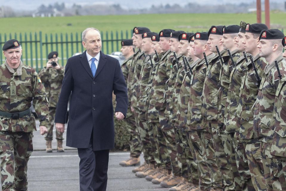 Minister of Defence, Micheál Martin addressed the troops during the parade (NW Newspix)