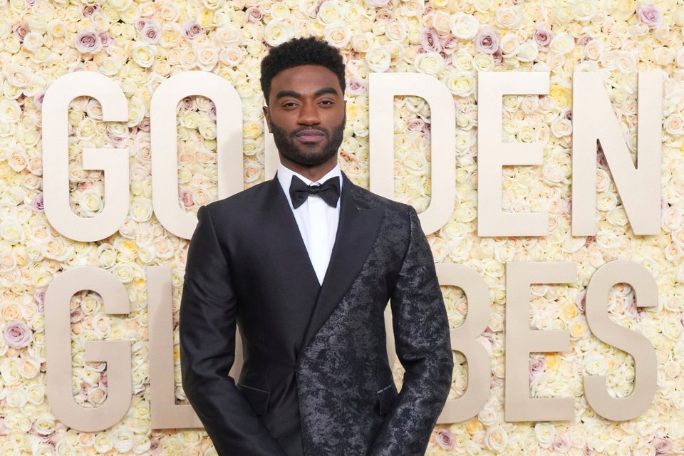 Jelani Alladin arrives at the 81st Golden Globe Awards on Sunday, Jan. 7, 2024, at the Beverly Hilton in Beverly Hills, Calif. (Photo by Jordan Strauss/Invision/AP)