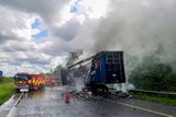 thumbnail: Firefighters battling a blaze on the M1 this evening. Photo: Dublin Fire Brigade.