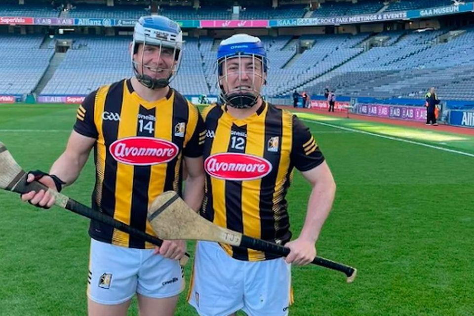Kilkenny GAA star TJ Reid with Bredagh GAC hurler Aaron Maguire