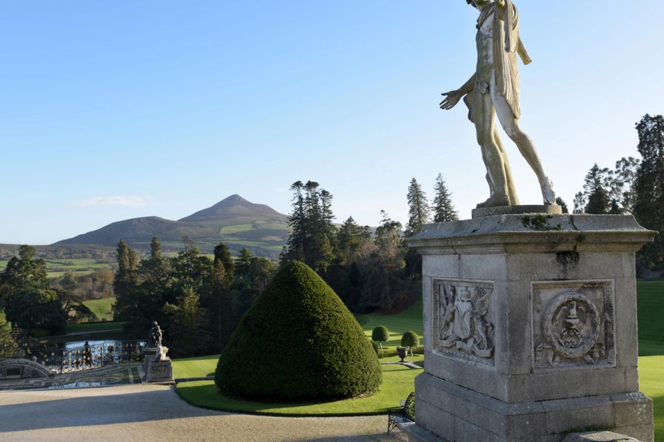 View of Sugar Loaf mountain from the gardens at Powerscourt.