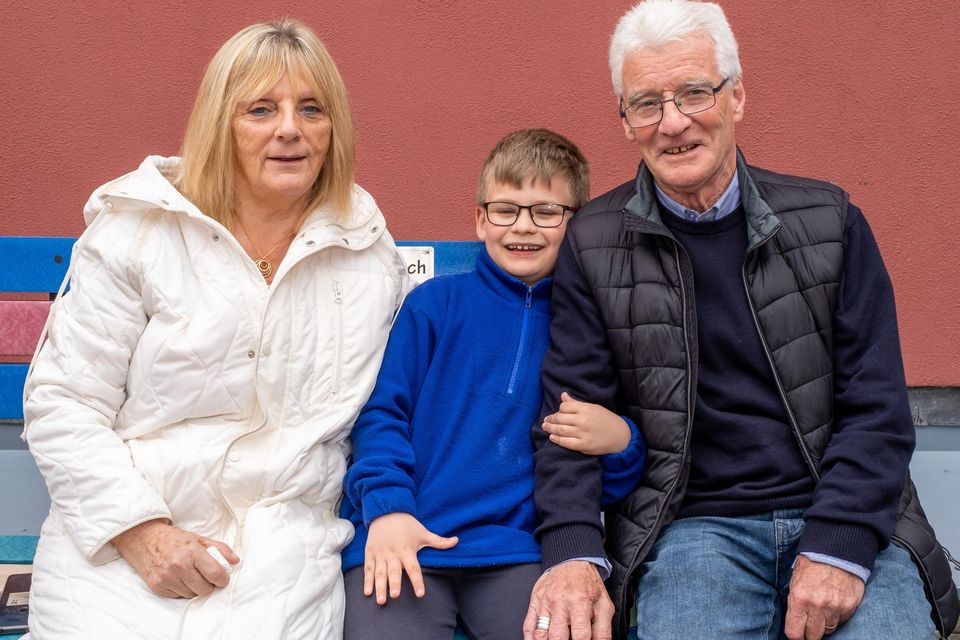 Grandparents Day At St Cronan's BNS Bray. Leon McGrane with grandparents Bernie and Tom McGrane