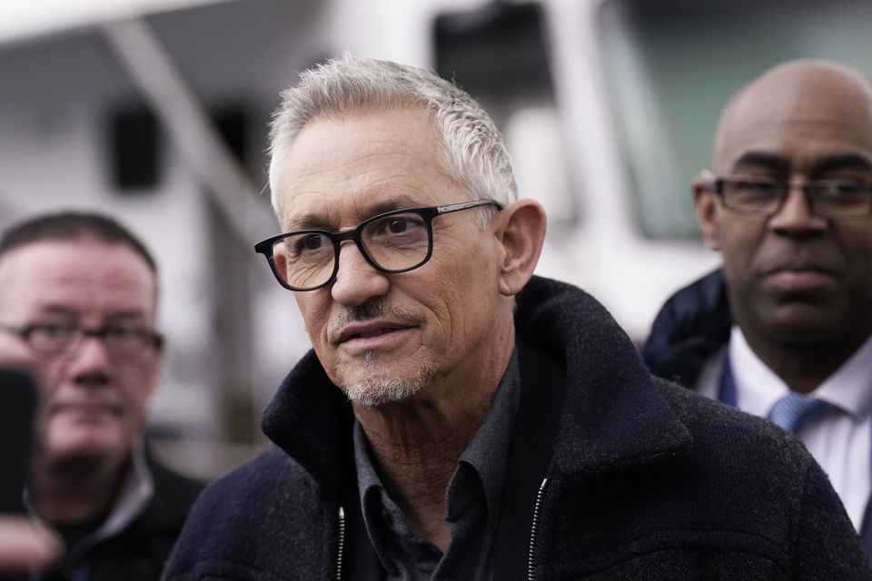 Gary Lineker, pictured, as her arrived at the Etihad Stadium in Manchester to present live coverage of the FA Cup quarter-final between Manchester City and Burnley on the BBC. (Danny Lawson/PA)