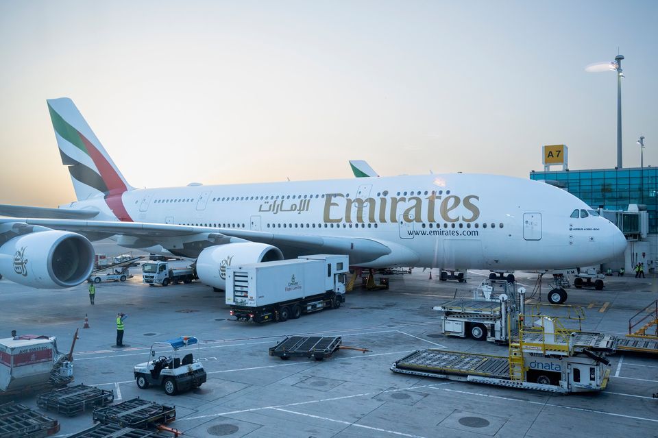 An Emirates aeroplane at Dubai International Airport. The airline offers a twice daily service to Dubai from Dublin. Photo: Getty