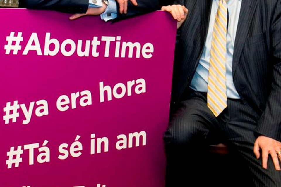 Donal O'Keeffe and Padraig Cribben, chief executives of the LVA and VFI, in Kehoe's on South Anne Street, Dublin launching the #AboutTime campaign Photo: Johnny Bambury / Fennell Photography