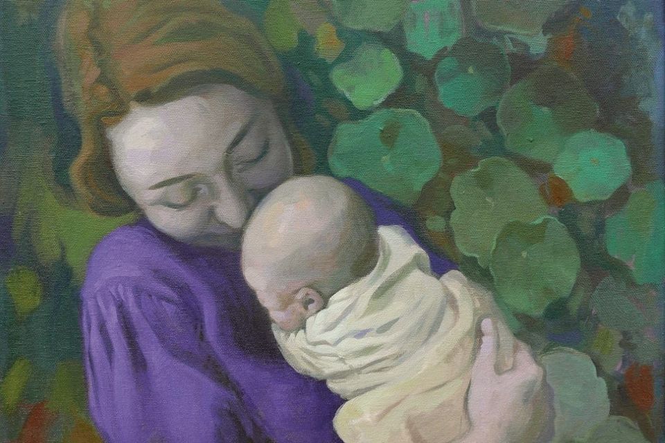 Motherhood in Purple by guest artist Nina Ruminska