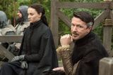 thumbnail: Killed off: Aidan Gillen, as Petyr ‘Littlefinger’ Baelish, on the set of ‘Game of Thrones’ with  Sophie Turner as Sansa Stark