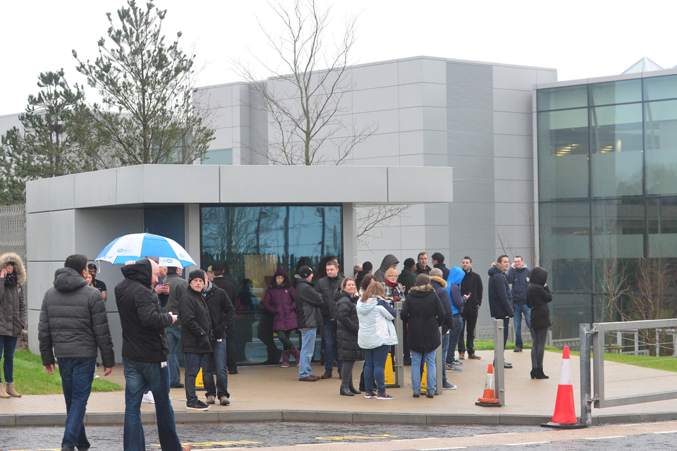 Apple employees outside Hollyhill site in Cork Credit: Provision