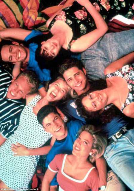 The 90210 photoshoot in which Tori alleges Shannon Doherty wore the 'virgin blood' stained dress