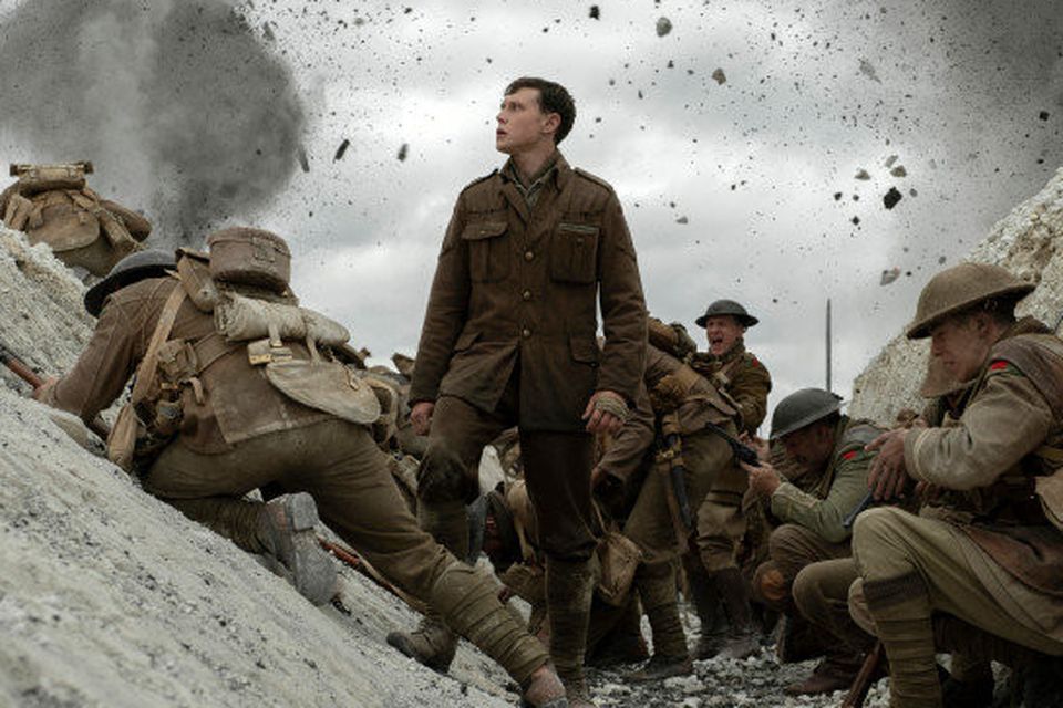 George MacKay, centre, in a scene from '1917'
