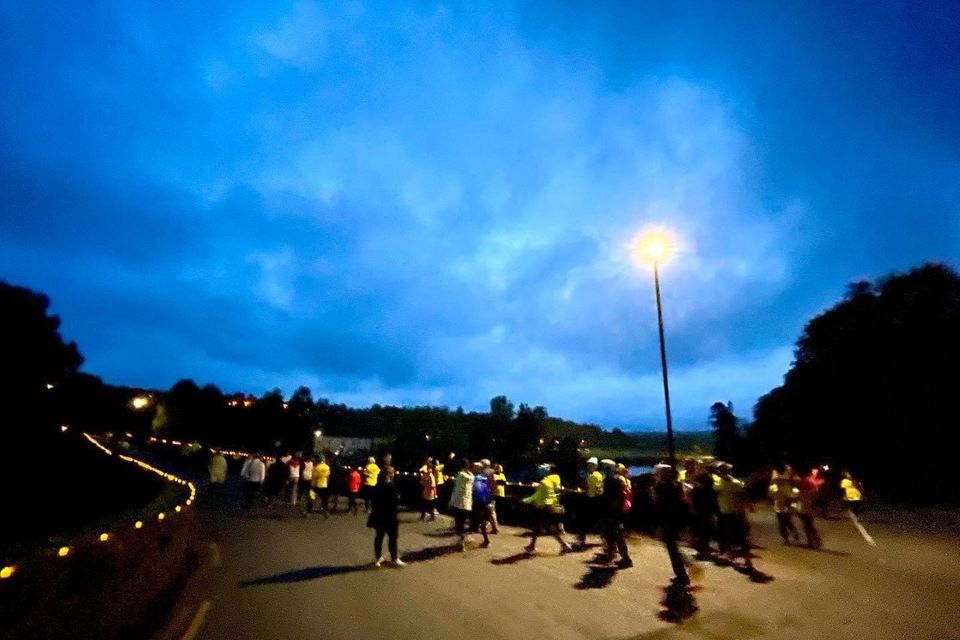 Big crowds attended this year's Inistioge Darkness Into Light dawn walk. 