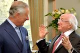 thumbnail: President Michael D Higgins talks with the Prince of Wales, as the Prince welcomed him to the UK for a five day state visit, at the Irish Embassy in central London. Photo: PA