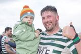 thumbnail: Jack and Ben Diaper celebrate as Greystones make the step up to AIL Division 2A following their win over Galway Corinthians at Dr. Hickey Park.